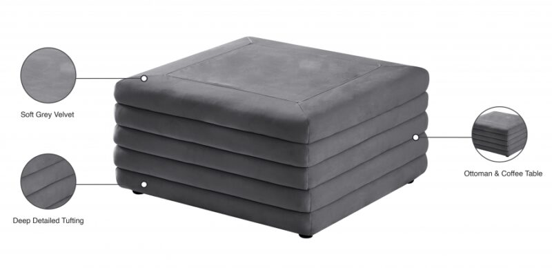 Ottoman/Coffee table - Lorenzo 112 Grey