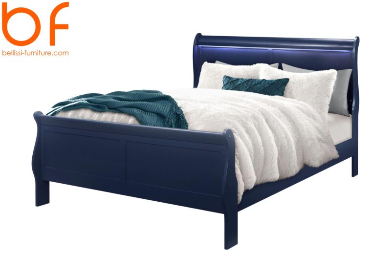 Charlie Blue Queen bed with LED