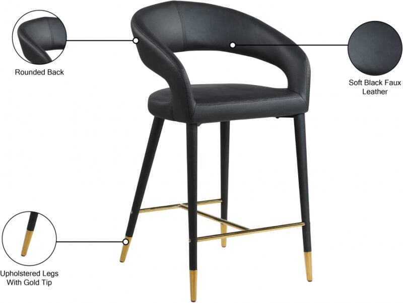 Destiny Faux Leather Stool Black