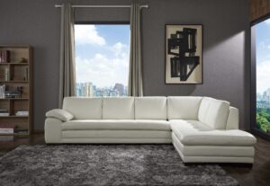 625 Leather Sectional in White