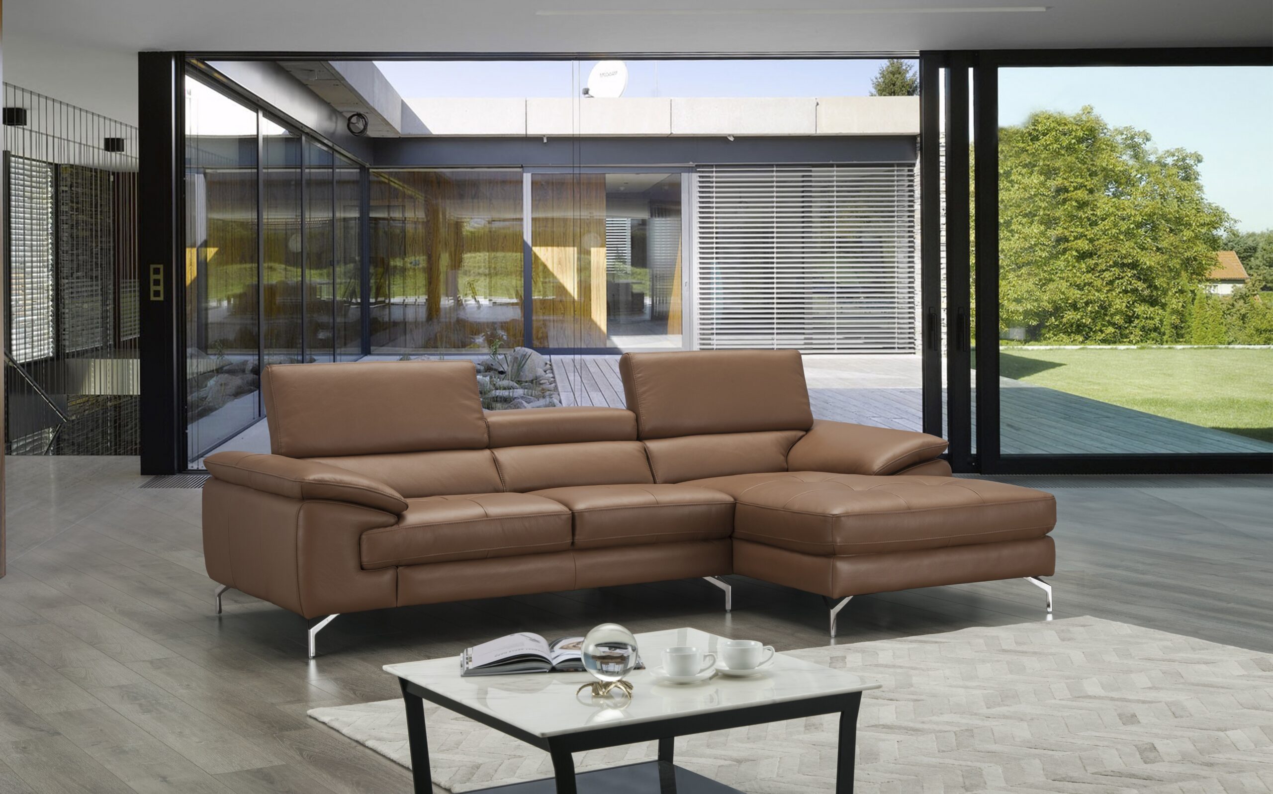 A973B Italian Leather Sectional