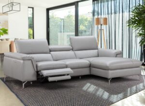 Serena Leather Sectional in Right Facing Chaise