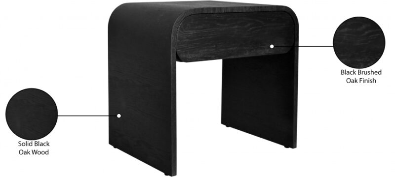 Cresthill Nightstand Black Oak