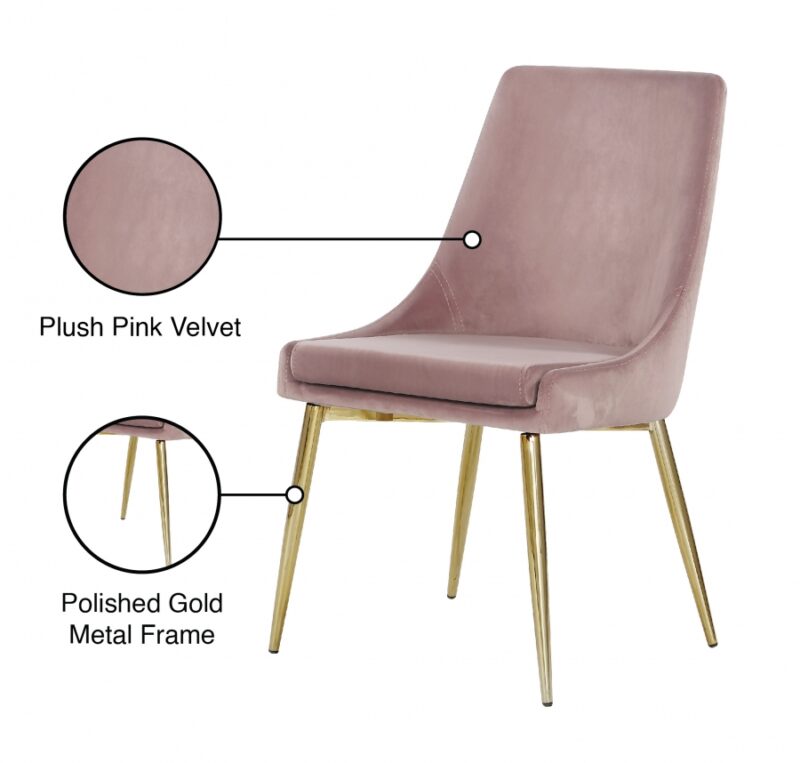 Karina Velvet Dining Chair Pink (Set of 2)