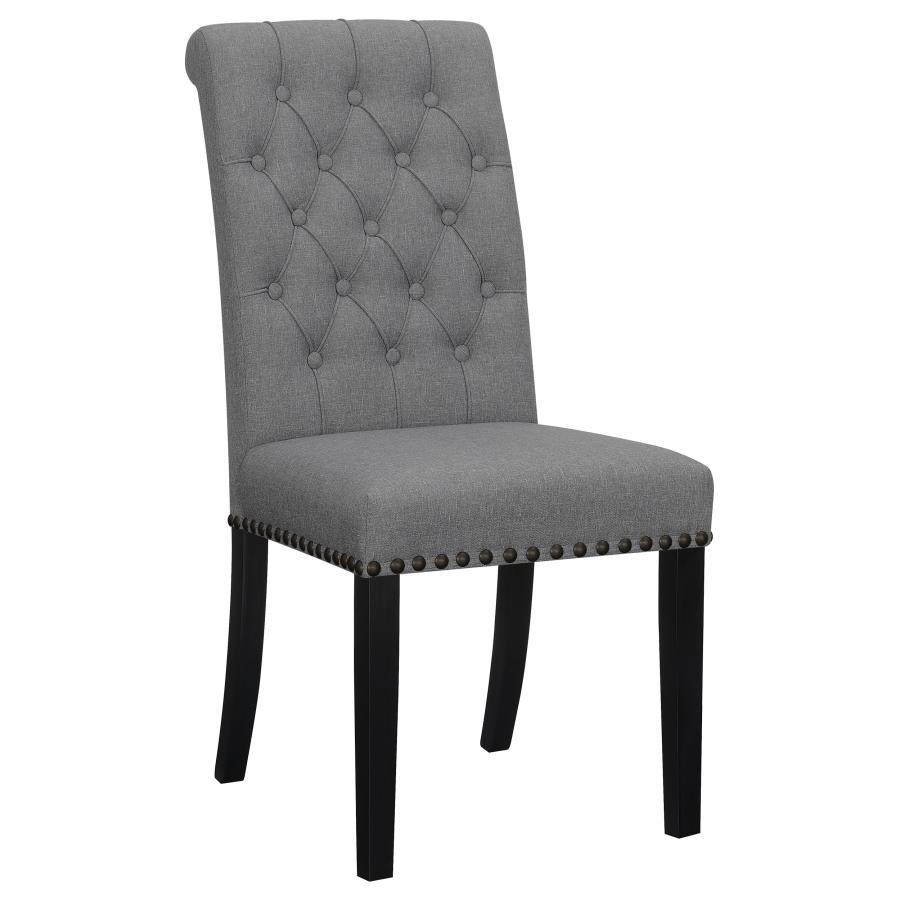 Alana Upholstered Tufted Side Chairs with Nailhead Trim (Set of 2