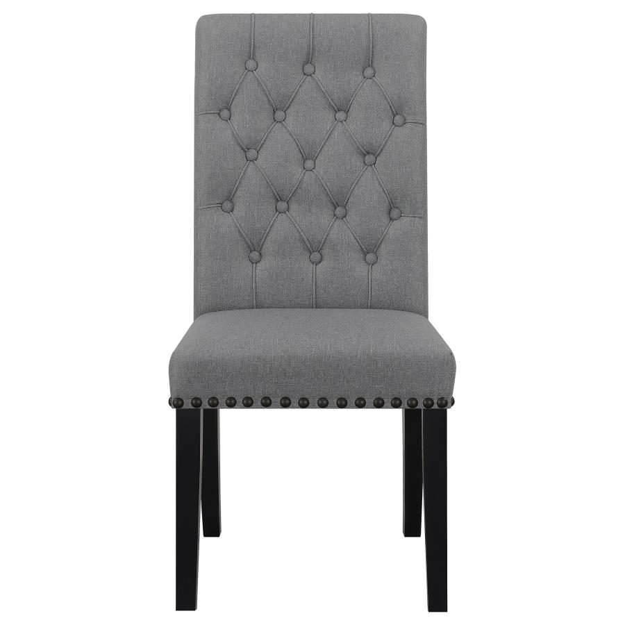 Alana Upholstered Tufted Side Chairs with Nailhead Trim (Set of 2