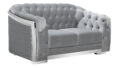 U341 SILVER VELVET LOVESEAT