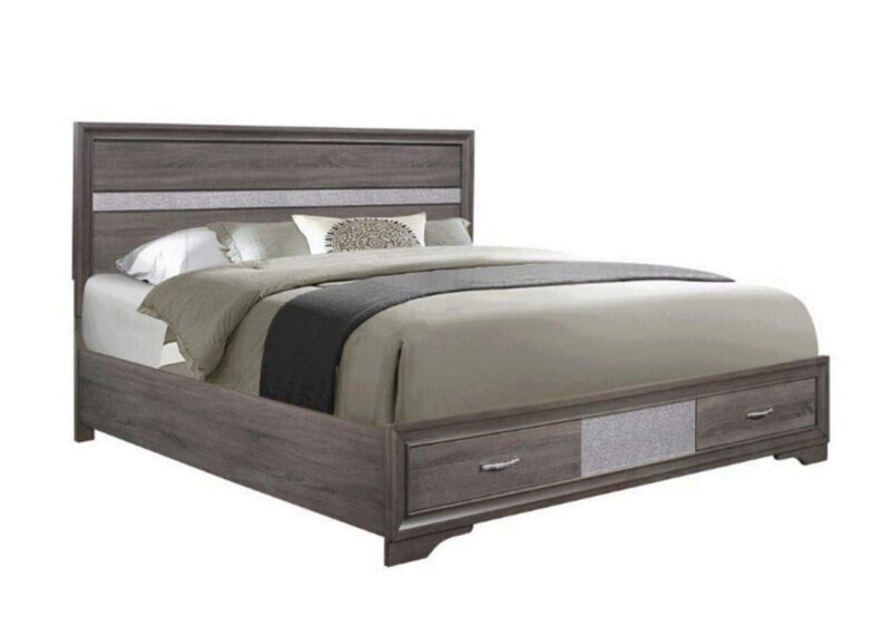 SEVILLE GREY QUEEN BED