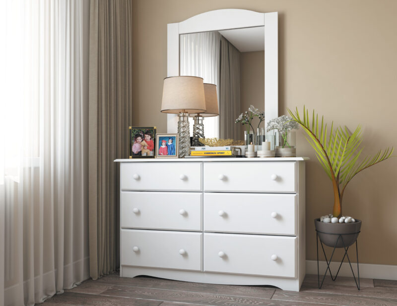 100% Solid Wood 6-Drawer Double Dresser