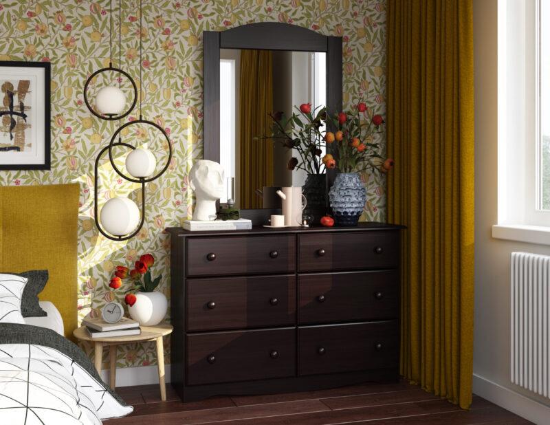 100% Solid Wood 6-Drawer Double Dresser