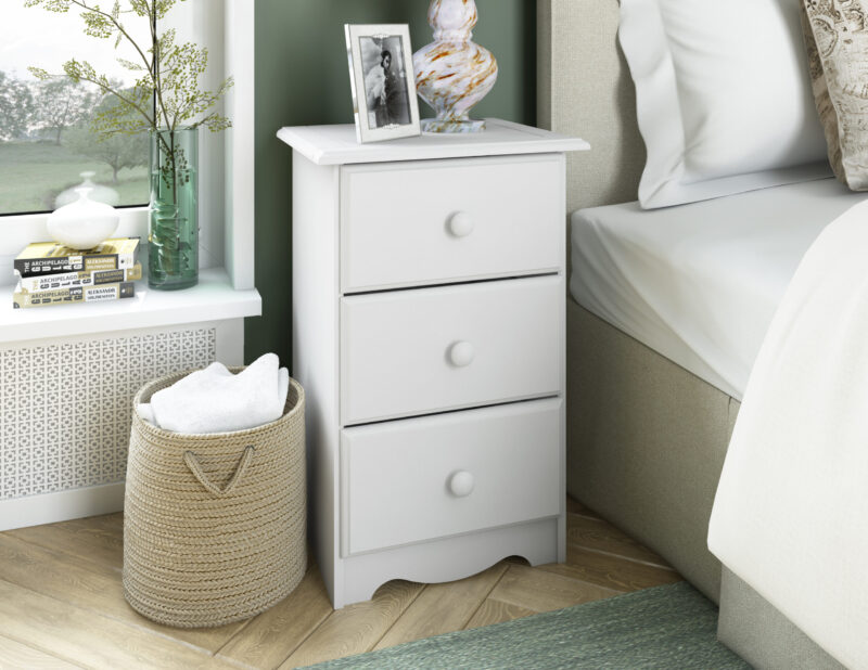  100% Solid Wood 3-Drawer Nightstand