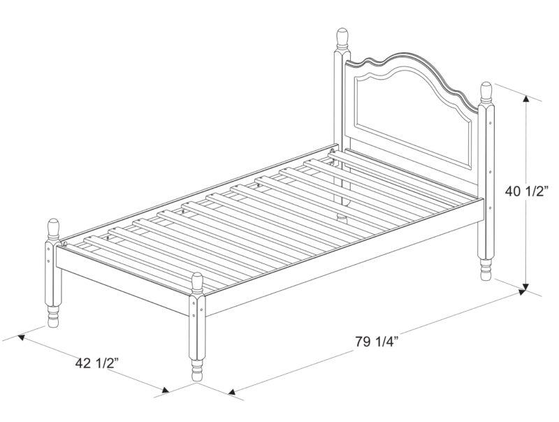 100% Solid Wood Reston Twin Bed