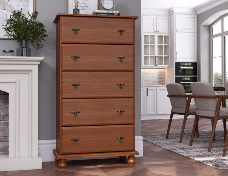 100% Solid Wood Kyle 5-Jumbo Drawer Chest