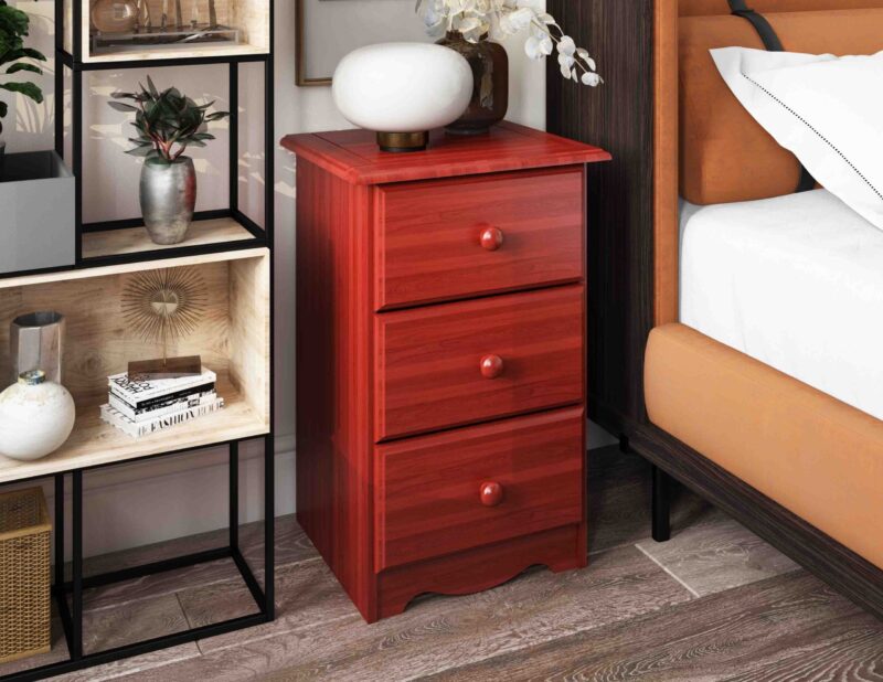  100% Solid Wood 3-Drawer Nightstand