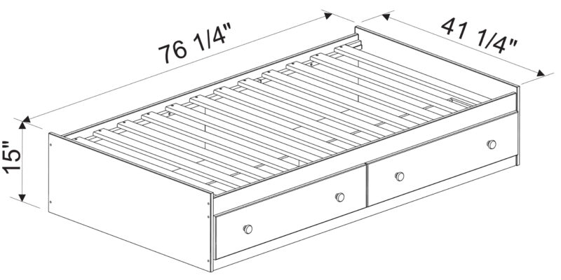 100% Solid Wood Twin Kansas Mate's Bed