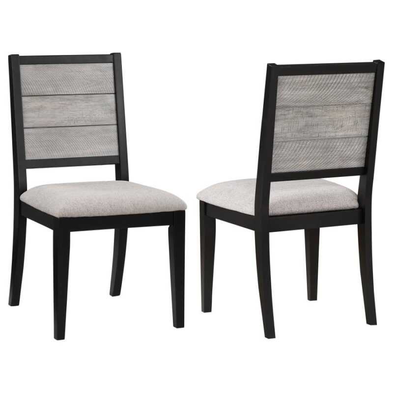 Elodie Dining Side Chair Dove Grey and Black (Set of 2)