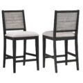 Elodie Counter Height Dining Chair Dove Grey and Black (Set of 2)