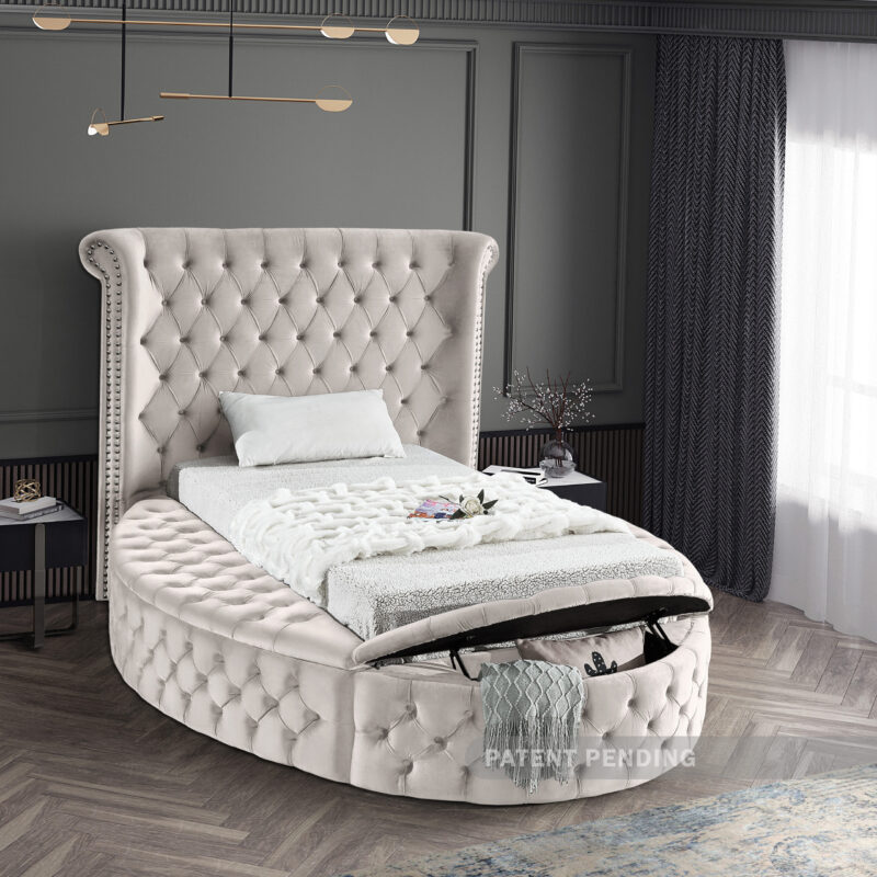 Luxus Velvet Twin Bed - Cream (Limited Offer)