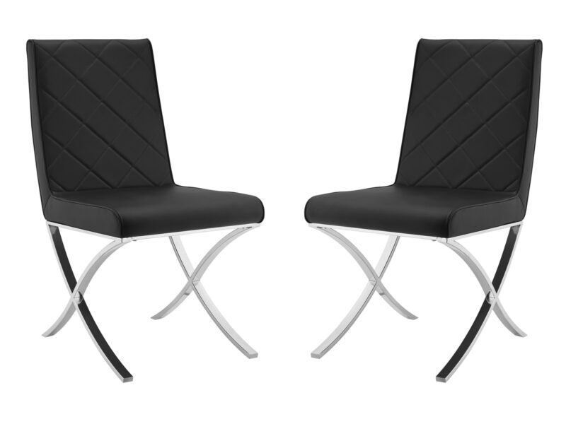 Loft dining chair in black pu leather.