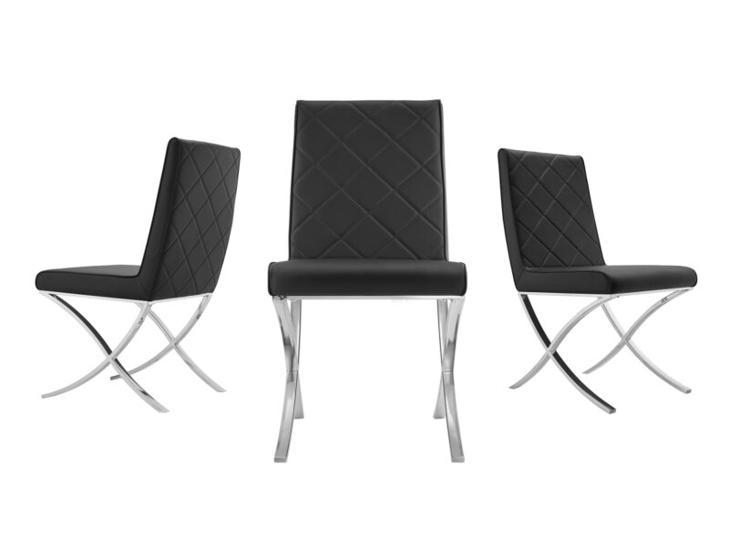 Loft dining chair in black pu leather.