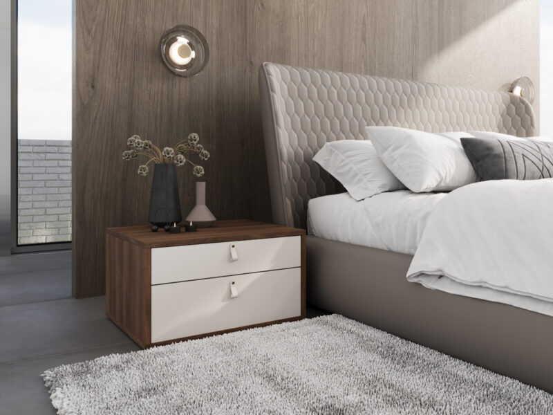 Carter Left nightstand in taupe matte