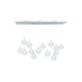 14 light Crystal Spheres Chandelier  // Rectangular Chrome Canopy