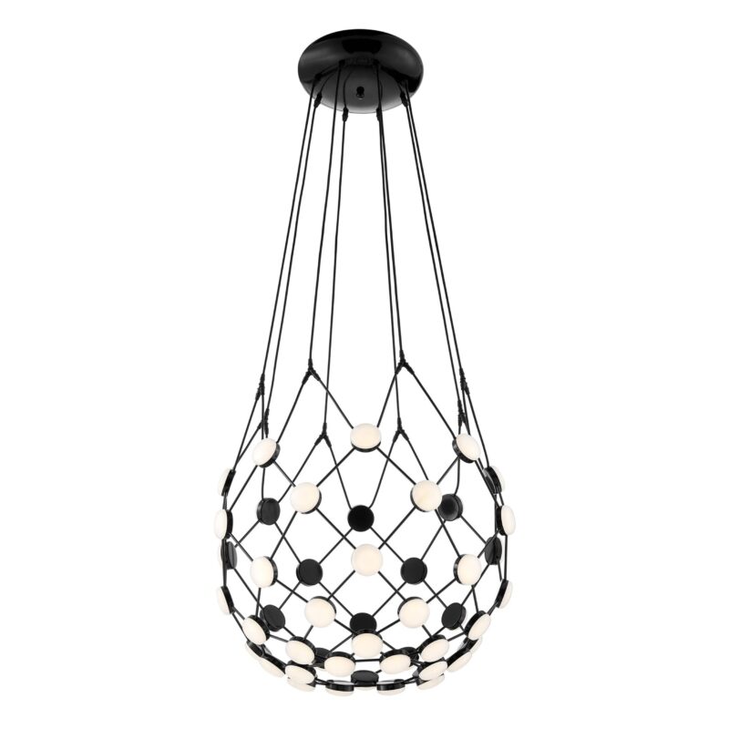 Contemporary LED Basket Chandelier // Medium // Black