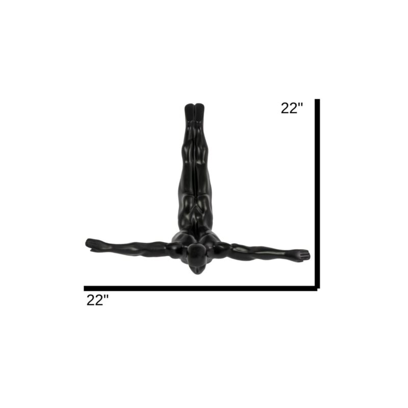 Diver Wall Decor Sculpture // 22" Matte Black