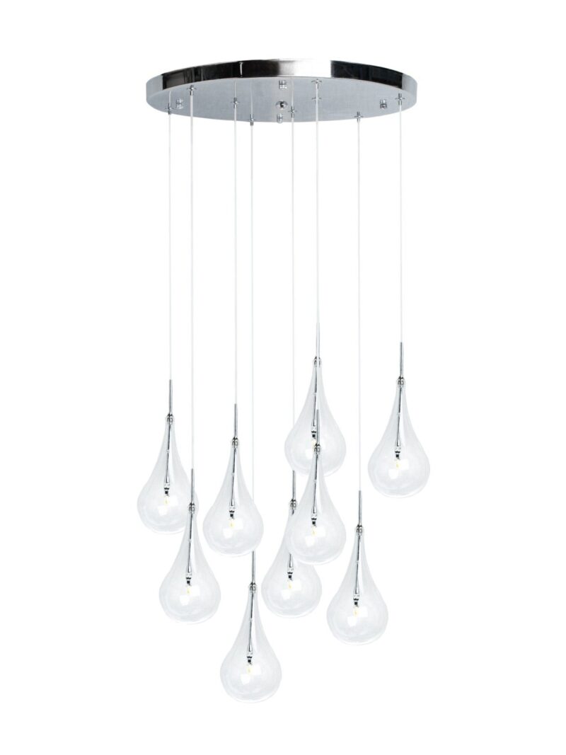 Modern Glass Drops Chandelier // 9 Light