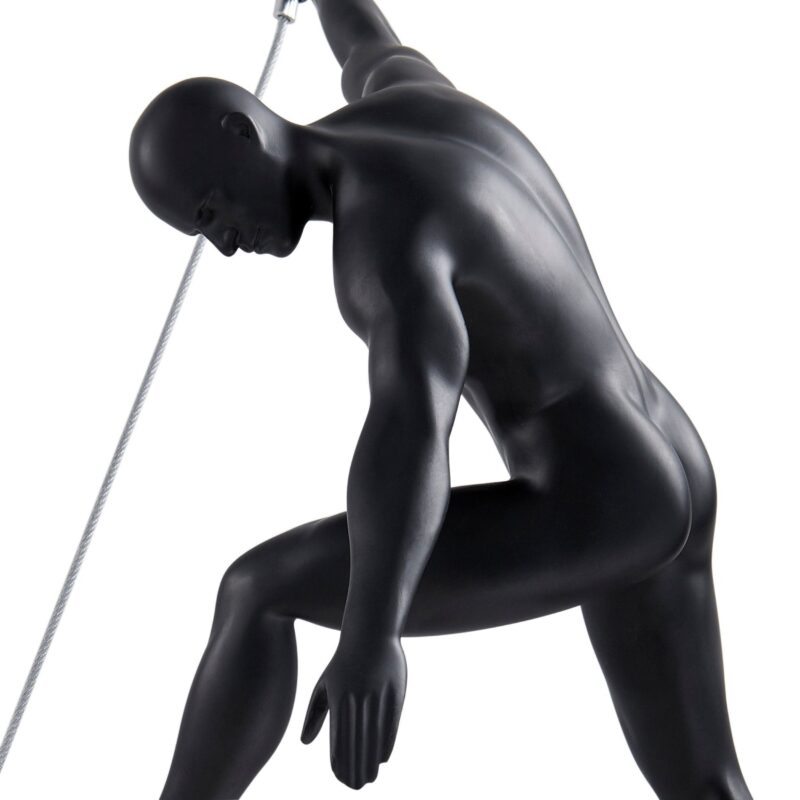 Climbing Couple Set of Two Wall Sculptures, Matte Black & Gold