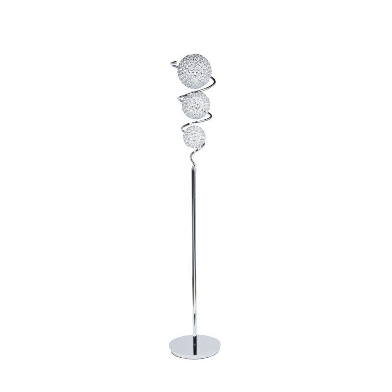 Vertical Crystal Sphere Floor Lamp // 3 Light