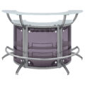 Dallas 2-shelf Curved Home Bar Silver and Frosted Glass (Set of 3)