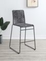 Jerome Upholstered Bar Stools with Footrest (Set of 2) Charcoal and Gunmetal
