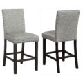 Kentfield Solid Back Upholstered Counter Height Stools Grey and Antique Noir (Set of 2)