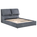 Laurel Upholstered Eastern King Platform Bed with Pillow Headboard Charcoal Grey