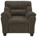 Clementine Upholstered Chair with Nailhead Trim Brown