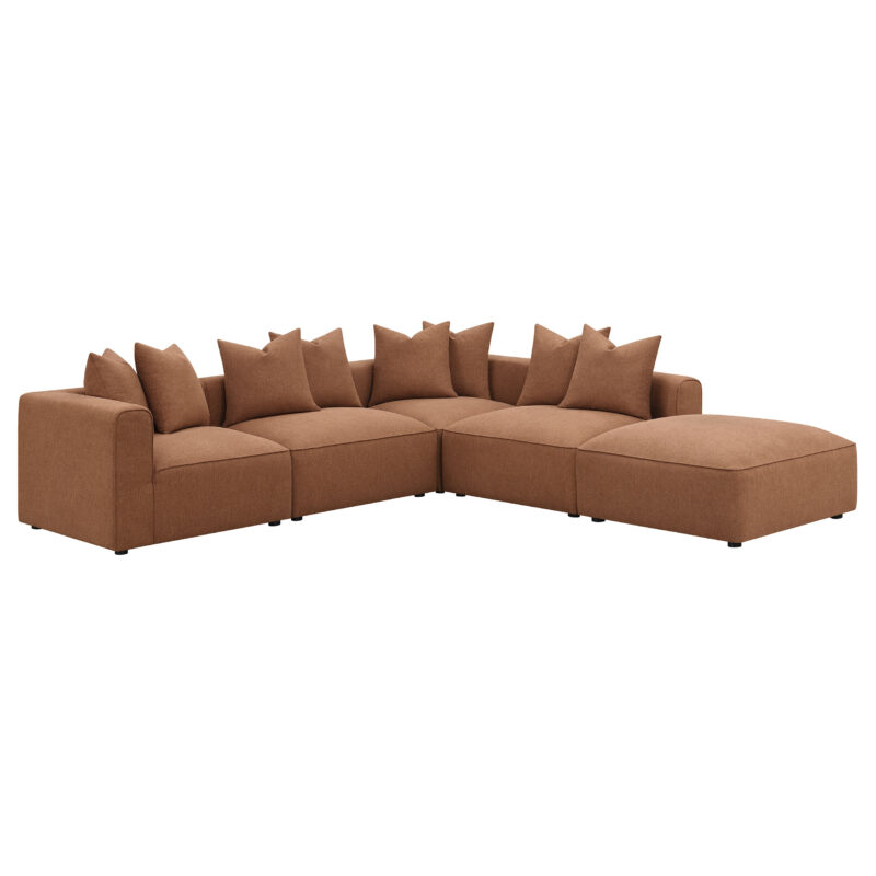 Jennifer Upholstered Ottoman Terracotta