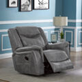 Conrad Upholstered Motion Glider Recliner Grey