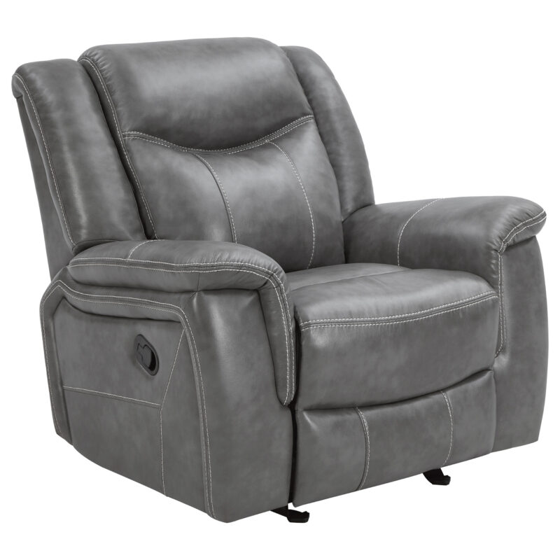 Conrad Upholstered Motion Glider Recliner Grey