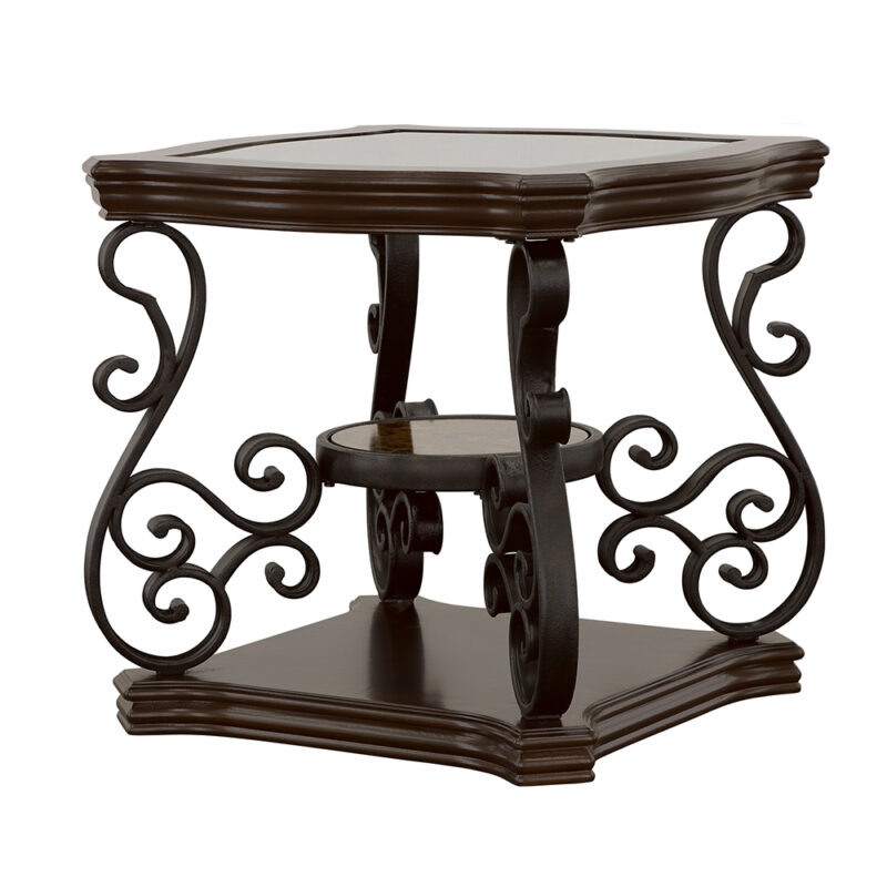 Laney End Table Deep Merlot and Clear