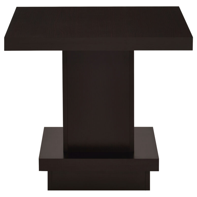 Reston Pedestal Square End Table Cappuccino