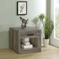 Felix 1-drawer Square Engineered Wood End Table Grey Driftwood