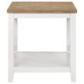 Maisy Square Wooden End Table With Shelf Brown and White