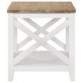 Maisy Square Wooden End Table With Shelf Brown and White