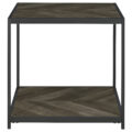 Beckley Chevron End Table Rustic Grey Herringbone