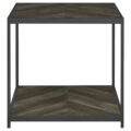 Beckley Chevron End Table Rustic Grey Herringbone