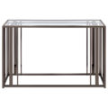 Adri Rectangular Glass Top Sofa Table Clear and Black Nickel