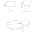 Kaelyn 2-Piece Round Mirror Top Nesting Coffee Table Chrome