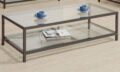 Trini Coffee Table with Glass Shelf Black Nickel