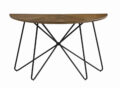 Brinnon Semicircle Sofa Table Dark Brown and Black